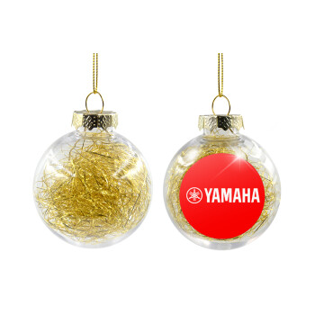 Yamaha, Χριστουγεννιάτικη μπάλα δένδρου διάφανη με χρυσό γέμισμα 8cm
