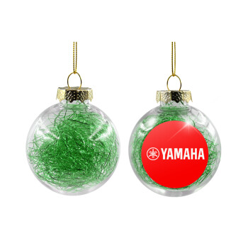 Yamaha, Χριστουγεννιάτικη μπάλα δένδρου διάφανη με πράσινο γέμισμα 8cm