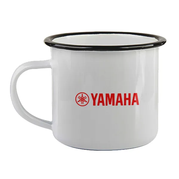 Yamaha — Enamel mug with black rim, 360ml