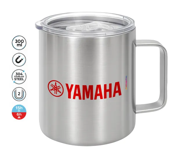 Yamaha — Double-walled stainless steel mug 300ml with temperature-retaining lid