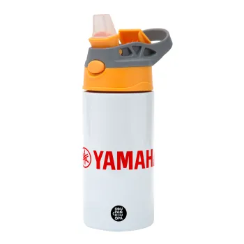 Yamaha, Παιδικό παγούρι θερμό, ανοξείδωτο, με καλαμάκι ασφαλείας, Πορτοκαλί/Γκρι (360ml) BPA-FREE