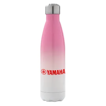 Yamaha, Μεταλλικό παγούρι θερμός Ροζ/Λευκό (Stainless steel), διπλού τοιχώματος, 500ml