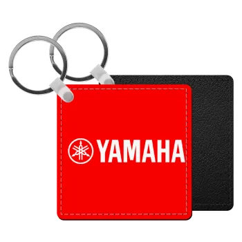 Yamaha, Μπρελόκ Δερματίνη, τετράγωνο ΜΑΥΡΟ (5x5cm)