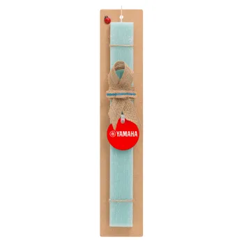 Yamaha, Easter Set, wooden keychain & aromatic flat Easter candle (30cm) (TURQUOISE)