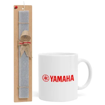Yamaha, Easter Set, Ceramic Cup (330ml) & Easter aromatic flat candle (30cm) (GRAY)