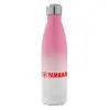 Metal mug thermos Pink/White (Stainless steel), double wall, 500ml