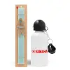 Easter Set, metallic aluminum water bottle (500ml) & scented flat candle (30cm) (TURQUOISE)