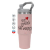ΡΟΖ χρώματος Θερμός Ανοξείδωτο 890ml (30oz) με χερούλι