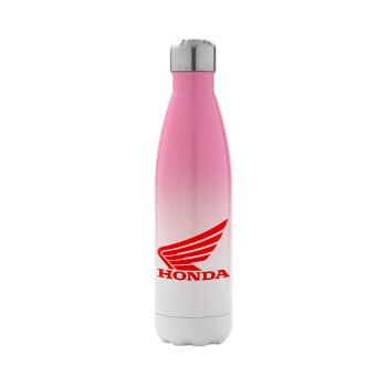 Honda, Metal mug thermos Pink/White (Stainless steel), double wall, 500ml