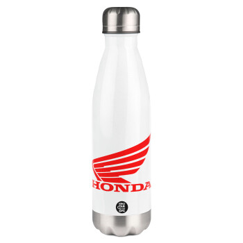 Honda, Μεταλλικό παγούρι θερμός Λευκό (Stainless steel), διπλού τοιχώματος, 500ml