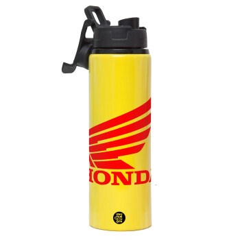 Honda, Metallic water bottle with safety lid, 850ml aluminum