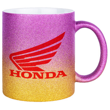 Honda, Κούπα Χρυσή/Ροζ Glitter, κεραμική, 330ml