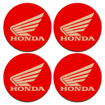 Honda, ΣΕΤ x4 Σουβέρ ξύλινα στρογγυλά plywood (9cm)