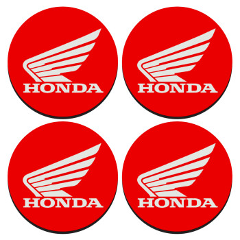 Honda, SET of 4 round wooden coasters (9cm)
