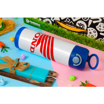 Honda, Easter candle, Childrens hot water bottle, stainless steel, with safety straw, BLUE (500ml)
