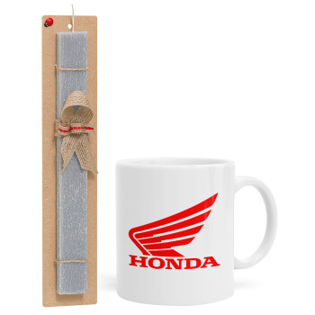 Honda, Πασχαλινό Σετ, Κούπα κεραμική (330ml) & πασχαλινή λαμπάδα αρωματική πλακέ (30cm) (ΓΚΡΙ)