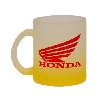 Honda, Κούπα γυάλινη δίχρωμη με βάση το κίτρινο ματ, 330ml