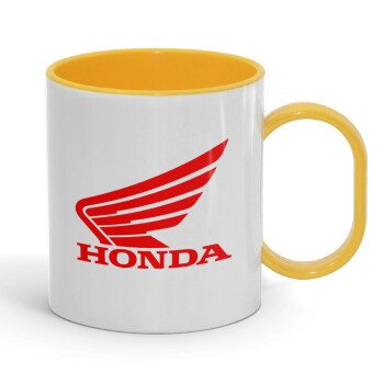Honda, Κούπα (πλαστική) (BPA-FREE) Polymer Κίτρινη για παιδιά, 330ml