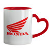 Mug heart red handle, ceramic, 330ml