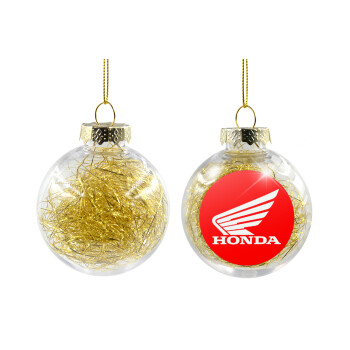 Honda, Χριστουγεννιάτικη μπάλα δένδρου διάφανη με χρυσό γέμισμα 8cm