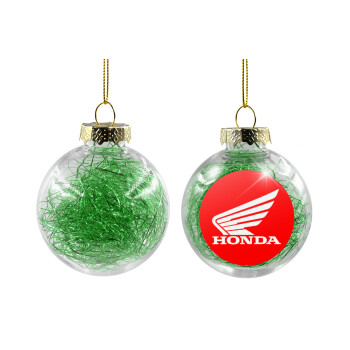 Honda, Χριστουγεννιάτικη μπάλα δένδρου διάφανη με πράσινο γέμισμα 8cm