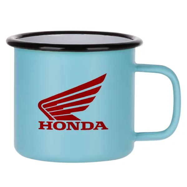Honda — Metal enamel mug, matte light blue, 360ml