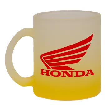Honda, Κούπα γυάλινη δίχρωμη με βάση το κίτρινο ματ, 330ml