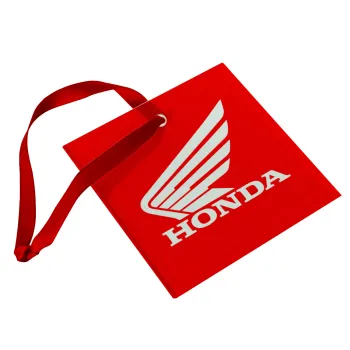 Honda, Christmas ornament, glass square ornament 9x9cm