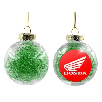 Honda, Transparent Christmas tree ball ornament with green filling 8cm
