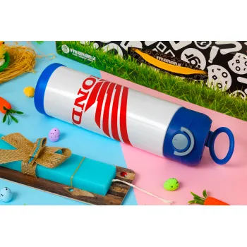 Honda, Easter candle, Childrens hot water bottle, stainless steel, with safety straw, BLUE (500ml)