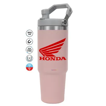 Honda, Pink color, 890ml (30oz) stainless Steel Tumbler with Handle