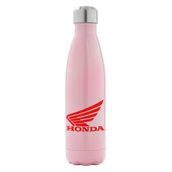 Honda, Μεταλλικό παγούρι θερμός Ροζ Ιριδίζον (Stainless steel), διπλού τοιχώματος, 500ml