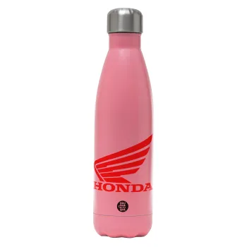 Honda, Μεταλλικό παγούρι θερμός Ροζ Ματ (Stainless steel), διπλού τοιχώματος, 500ml