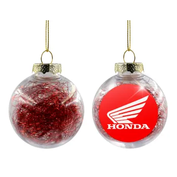Honda, Transparent Christmas tree ball ornament with red filling 8cm