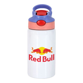 Redbull, Children's hot water bottle, stainless steel, with safety straw, pink/purple (350ml)