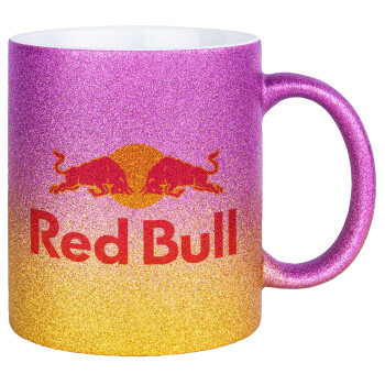 Redbull, Κούπα Χρυσή/Ροζ Glitter, κεραμική, 330ml