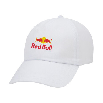 Redbull, Καπέλο ενηλίκων Jockey Λευκό (snapback, 5-φύλλο, unisex)