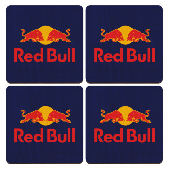 Redbull, ΣΕΤ x4 Σουβέρ ξύλινα τετράγωνα plywood (9cm)