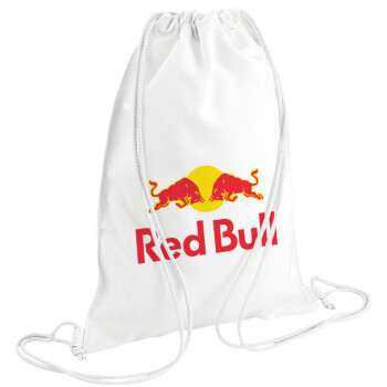 Redbull, Τσάντα πλάτης πουγκί GYMBAG λευκή (28x40cm)