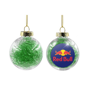 Redbull, Χριστουγεννιάτικη μπάλα δένδρου διάφανη με πράσινο γέμισμα 8cm