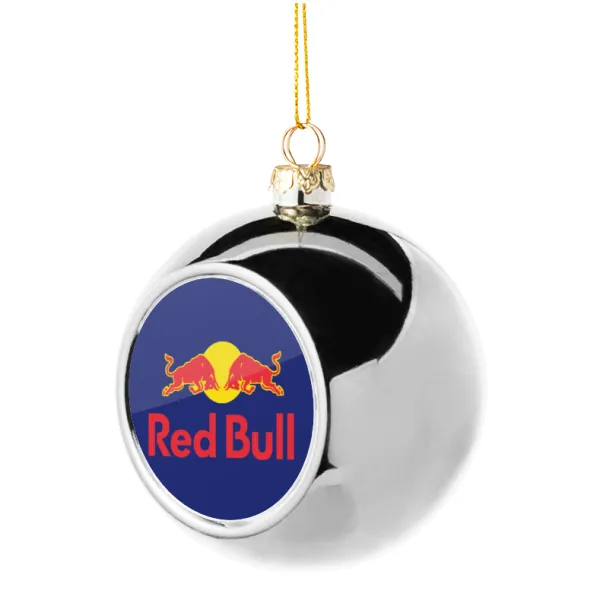 Redbull — Silver 8cm Christmas tree ball ornament