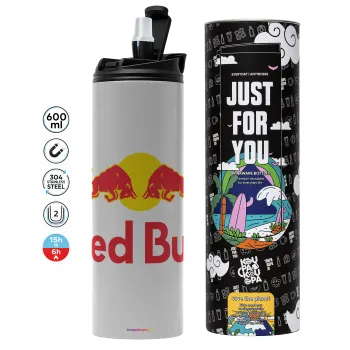 Redbull, Tumbler ποτήρι θερμό ΓΚΡΙ από ανοξείδωτο ατσάλι 600ml