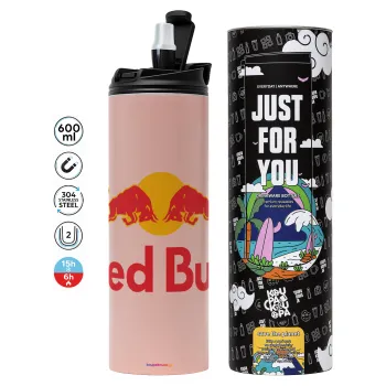 Redbull, Tumbler ποτήρι θερμό ΡΟΖ από ανοξείδωτο ατσάλι 600ml