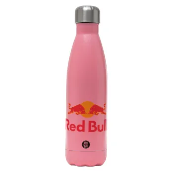 Redbull, Μεταλλικό παγούρι θερμός Ροζ Ματ (Stainless steel), διπλού τοιχώματος, 500ml