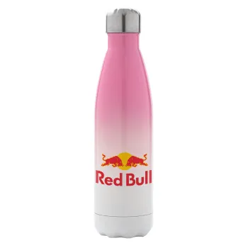 Redbull, Μεταλλικό παγούρι θερμός Ροζ/Λευκό (Stainless steel), διπλού τοιχώματος, 500ml