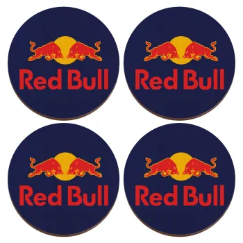 Redbull, ΣΕΤ x4 Σουβέρ ξύλινα στρογγυλά plywood (9cm)