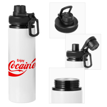 Enjoy Cocaine, Μεταλλικό παγούρι νερού με καπάκι ασφαλείας, αλουμινίου 850ml