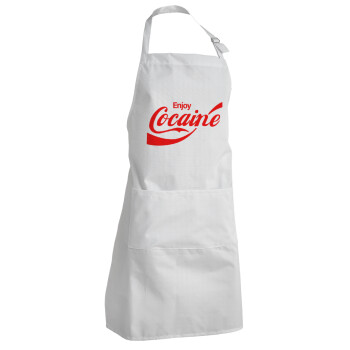Enjoy Cocaine, Adult Chef Apron (with sliders and 2 pockets)