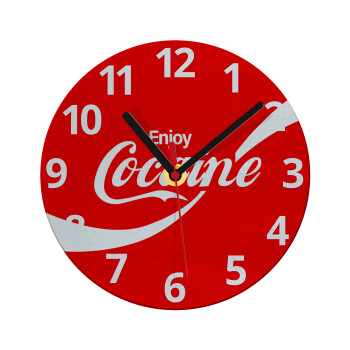 Enjoy Cocaine, Ρολόι τοίχου γυάλινο (20cm)