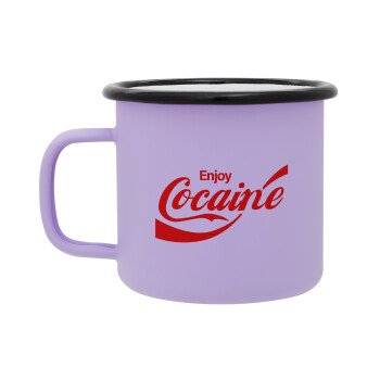 Enjoy Cocaine, Κούπα Μεταλλική εμαγιέ ΜΑΤ Light Pastel Purple 360ml